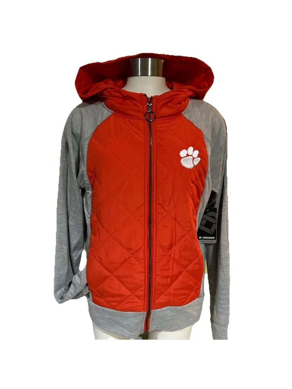 NEW Clemson Tigers Colosseum Athletics Orange Hooded Jacket Sweatshirt Womens M